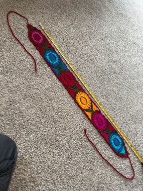 BOHO Hand-Embroidered Floral Belt Strap in Bright Multicolor